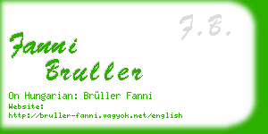 fanni bruller business card